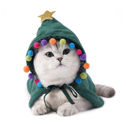 Cute Dog Cat Costume Christmas Cloak